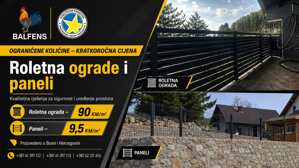 Akcijska ponuda Balfens: Roletna ograda i paneli po kratkoročnoj cijeni - Balfens ograde i kapije